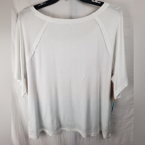 Cato's Live Well Orange Multicolored Short Sleeve Shirt Sz XL - Picture 6 of 7